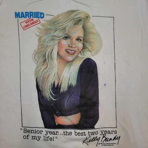 RARE VTG 1987 Married with Children Shirt Mens S  Kelly-Bundy Single Stitch USA - Picture 2 of 15